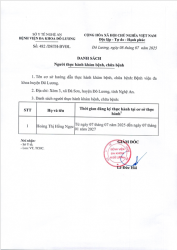 THÔNG BÁO DANH SÁCH NGƯỜI THỰC HÀNH KHÁM BỆNH, CHỮA BỆNH