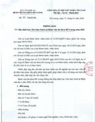 THÔNG BÁO VỀ VIỆC TIẾP NHẬN HỌC VIÊN THỰC HÀNH