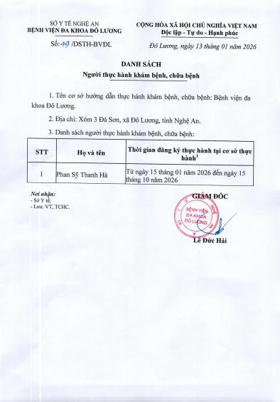 Danh sách người thực hành khám bệnh chữa bệnh