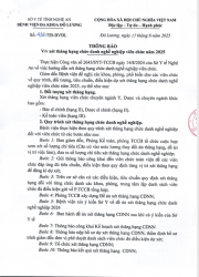 THÔNG BÁO VỀ VIỆC XÉT THĂNG HẠNG CHÚC DANH NGHỀ NGHIỆP VIÊN CHỨC NĂM 2025