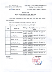 THÔNG BÁO DANH SÁCH THỰC HÀNH KHÁM BỆNH, CHỮA BỆNH