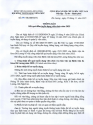 THÔNG BÁO KẾT QUẢ  ĐIỂM TUYỂN DỤNG VIÊN CHỨC NĂM 2025