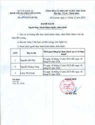 THÔNG BÁO DANH SÁCH NGƯỜI THỰC HÀNH KHÁM BỆNH, CHỮA BỆNH