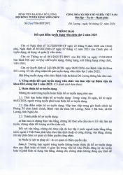 Thông báo kết quả tuyển dụng viên chức đợt 2 năm 2025