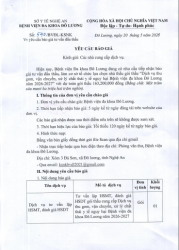 YÊU CẦU BÁO GIÁ