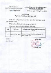 THÔNG BÁO DANH SÁCH NGƯỜI THỰC HÀNH KHÁM BỆNH, CHỮA BỆNH