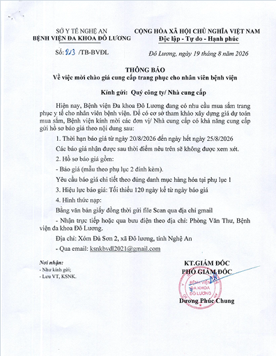 THÔNG BÁO